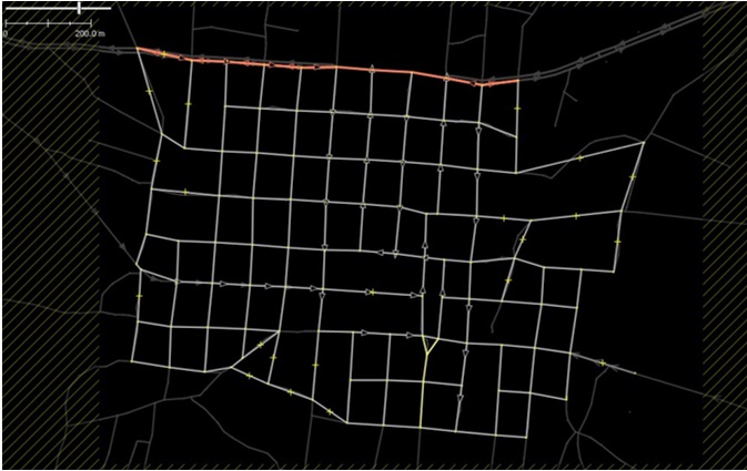Figura  4. Mapa después del proceso de limpieza; las calles sombreadas se eliminaron